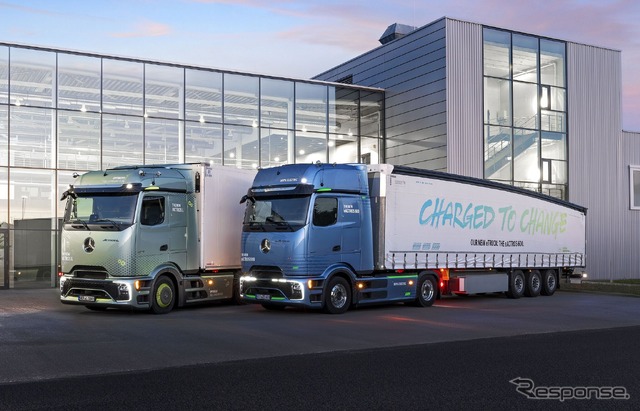 メルセデスベンツ『eActros 600』(右)と『Actros L with ProCabin』