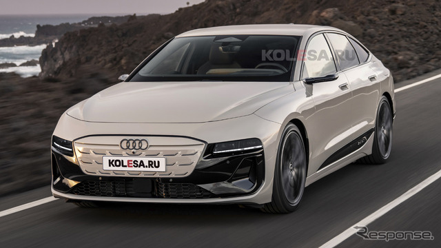 アウディ A6 e-tron シングルヘッドライト仕様の想像CG