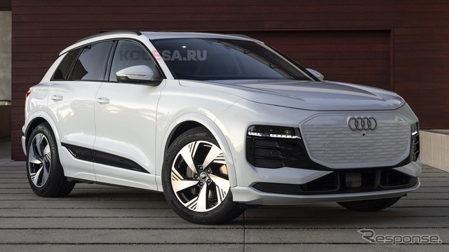 アウディ Q6 e-tron シングルヘッドライト仕様の想像CG