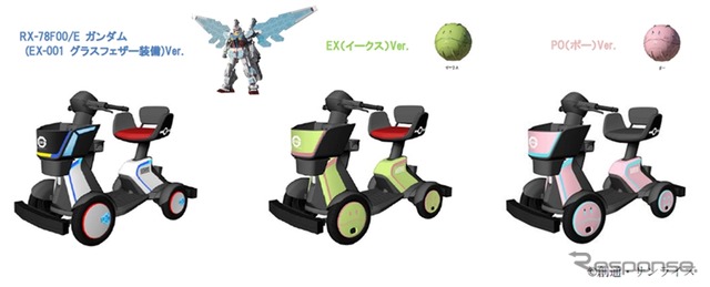 「ガンダム」仕様の電動カート