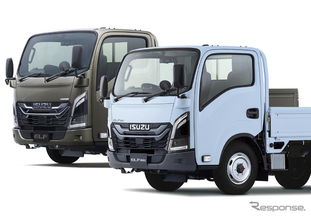 いすゞ エルフ 4WD（左）とエルフミオ 4WD（右）