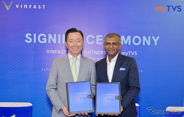 ビンファストがインドの大手自動車サービス企業のmyTVSと戦略的提携を締結