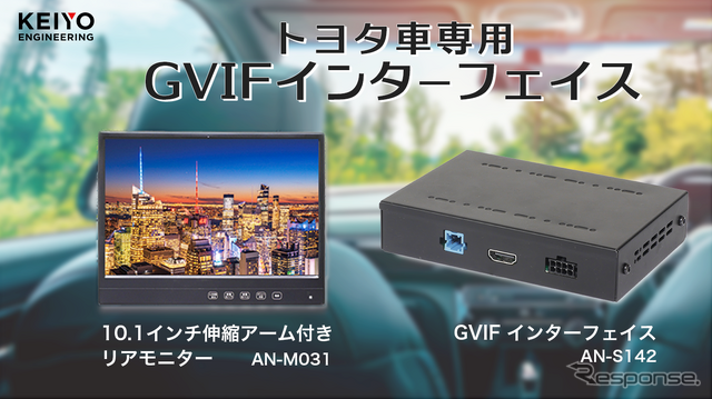 トヨタ純正ナビ対応GVIF変換インターフェースと10.1インチリアモニター