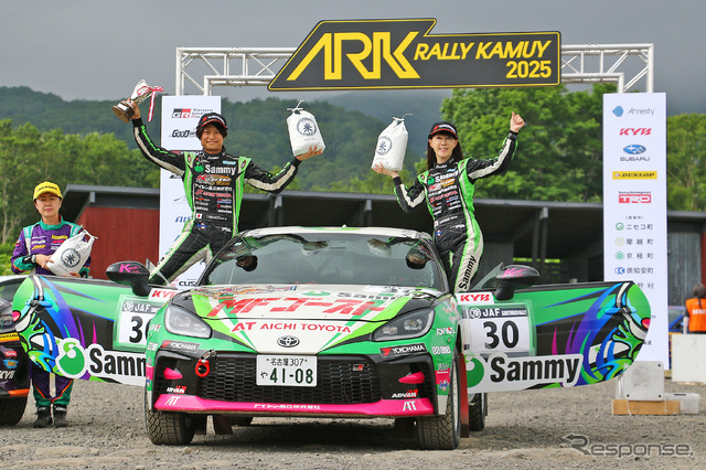 全日本ラリー選手権第5戦 ARKラリー・カムイ JN-3クラス優勝の山本悠太選手/立久井和子選手組 トヨタ『GR86』