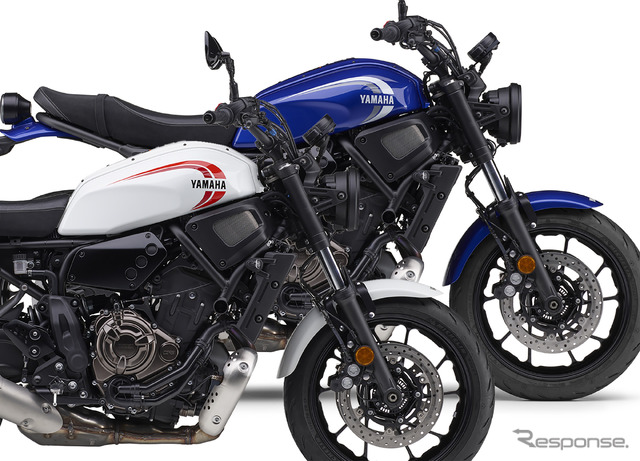 ヤマハ XSR700 ABSの新色「ホワイト」と「ブルー」