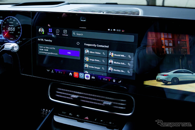 新型『CLA』から導入される最新の「MB.OS」には、Meetings for Teamsアプリ搭載
