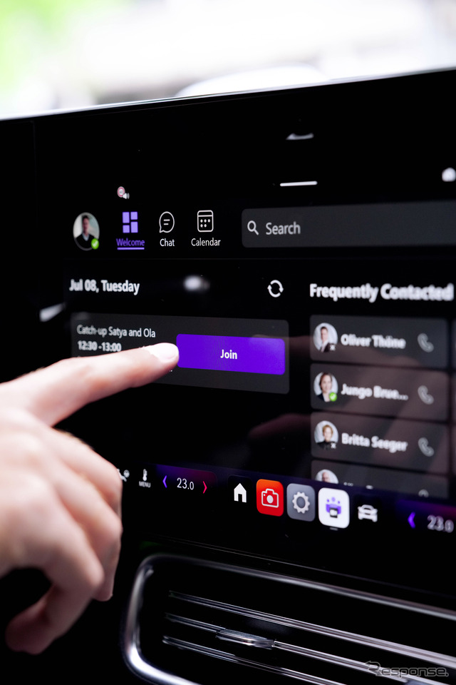 新型『CLA』から導入される最新の「MB.OS」には、Meetings for Teamsアプリ搭載