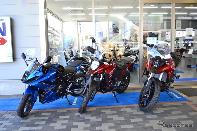 新たに新型バイクレンタルサービスを開始したスズキワールド千里(大阪府吹田市)