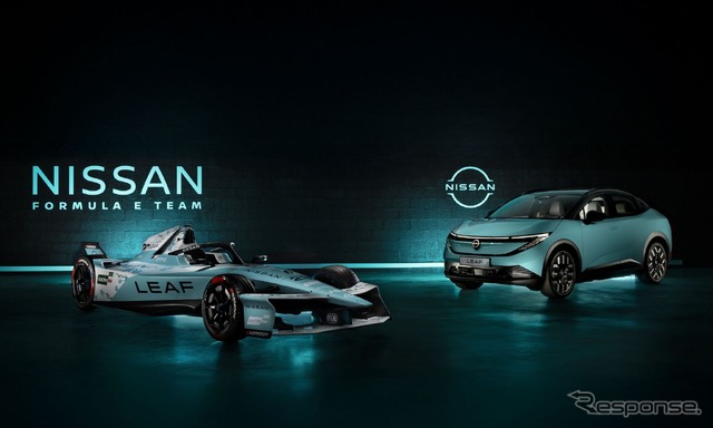 日産がフォーミュラE最終戦に新型『リーフ』世界発売記念の特別ティールブルーで参戦