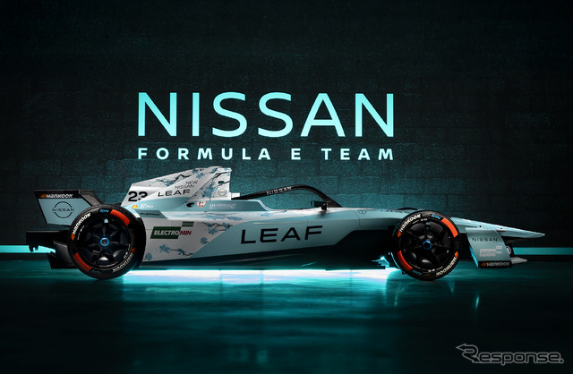 日産がフォーミュラE最終戦に新型『リーフ』世界発売記念の特別ティールブルーで参戦