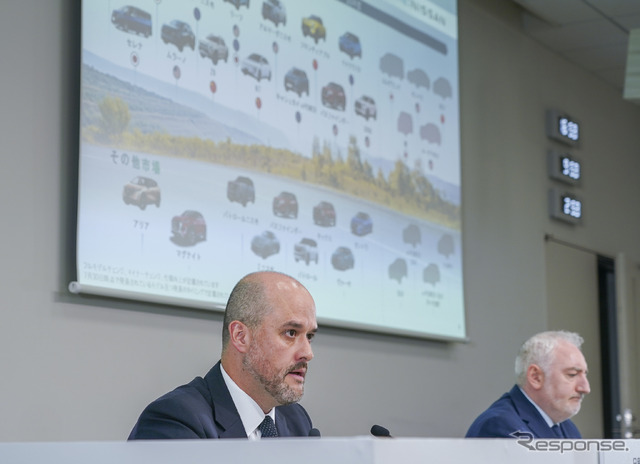 経営再建計画「Re:Nissan」の進捗について説明するエスピノーサ社長