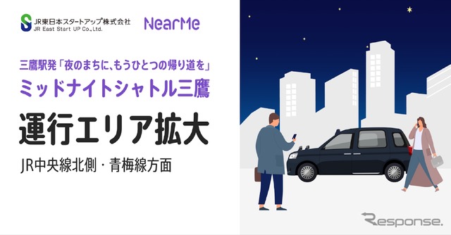 『ミッドナイトシャトル三鷹』の運行エリアを拡大