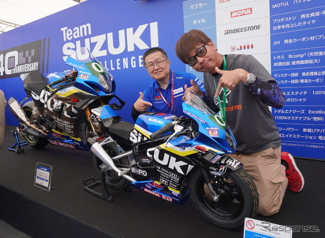 スズキの神谷洋三さん(左)と青木タカオ氏(右)