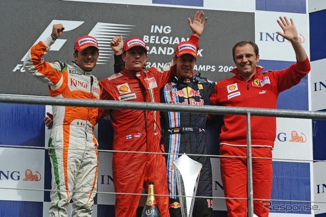 【F1ベルギーGP】ライコネンがフィジケラとのマッチレースを制す