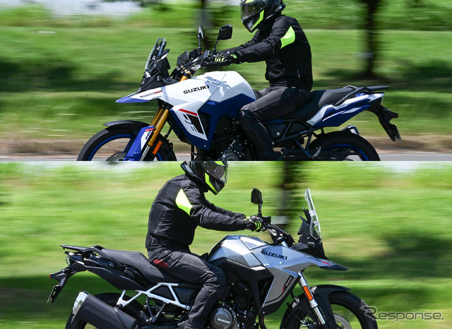 スズキ Vストローム800DE（上）とVストローム800（下）