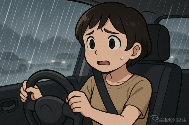 豪雨での走行（イメージ）