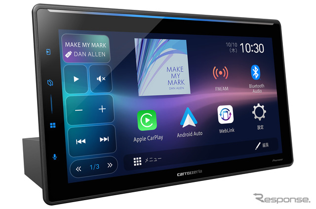 「Apple CarPlay」と「Android Auto」のワイヤレス接続に対応した市販ディスプレイオーディオの一例（カロッツェリア・DMH-SF900）。