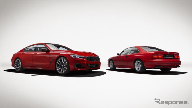 BMW M850i エディション M ヘリテージ(左)と初代8シリーズ