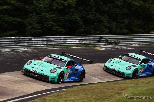 ファルケンタイヤ装着のポルシェ『911 GT3R』がニュルブルクリンク耐久シリーズ第6戦を制す