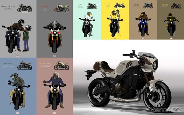 初期の企画段階では、「XSR900」とともに過ごすオーナーのスタイルをスケッチで共有。それらを実現する外装キットの開発に取り組んだ。