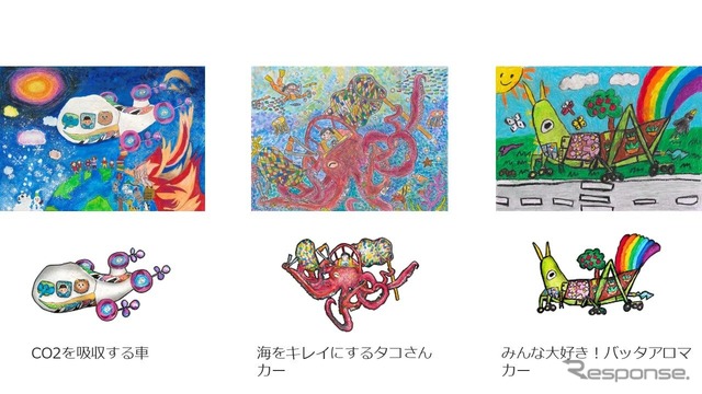 トヨタ夢のクルマアートコンテスト入賞作品がナビアイコンに