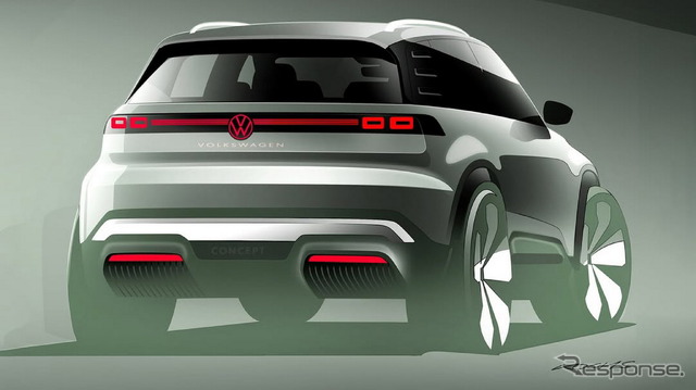 VWの次世代コンパクト電動SUVのスケッチ