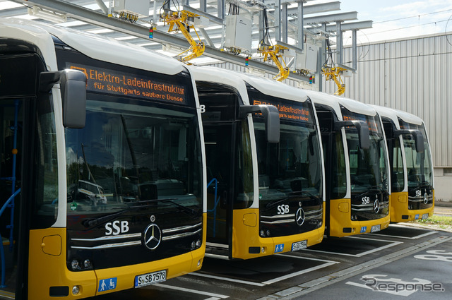 シュトゥットガルト市電（SSB）のシュトゥットガルト・メーリンゲン営業所で電気バス用充電インフラの運用を開始