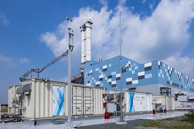 JERA新名古屋火力発電所に設置した水素製造実証の全景