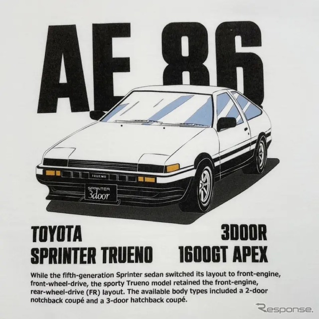 TOYOTA AE86 トレノデザイン Tシャツ