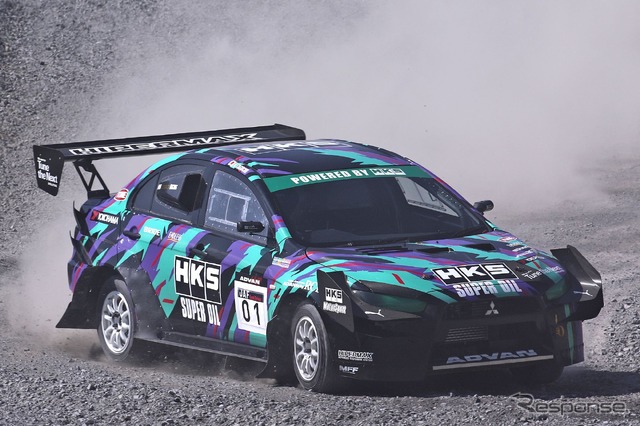 D2クラスでシリーズチャンピオンを獲得した田口勝彦選手の『HKS ランサーエボリューション』