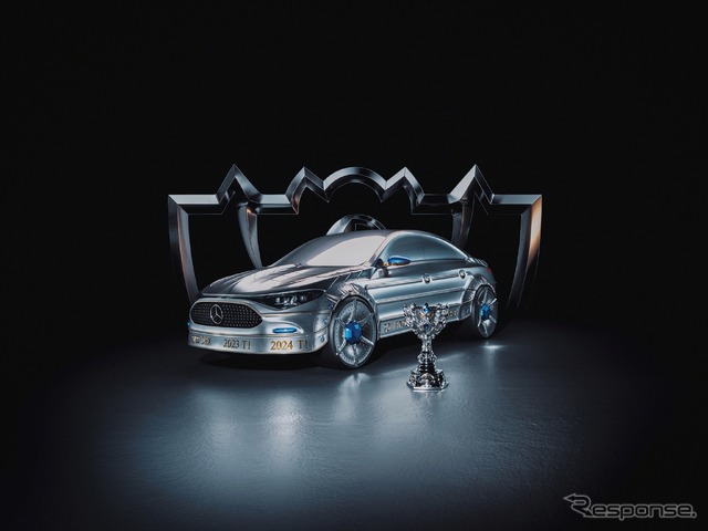 メルセデスベンツ『CLA』新型のアート作品。「リーグ・オブ・レジェンド」世界大会のトロフィーに着想