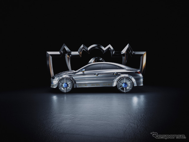 メルセデスベンツ『CLA』新型のアート作品。「リーグ・オブ・レジェンド」世界大会のトロフィーに着想