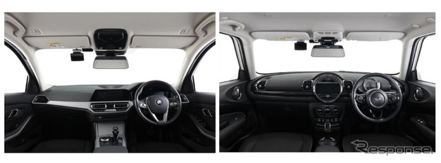 DMR-DM900-BMW-IC/OC(左:BMW G20)とDMR-DM900-MINI-IC/OC装着イメージ(右:MINI F54)