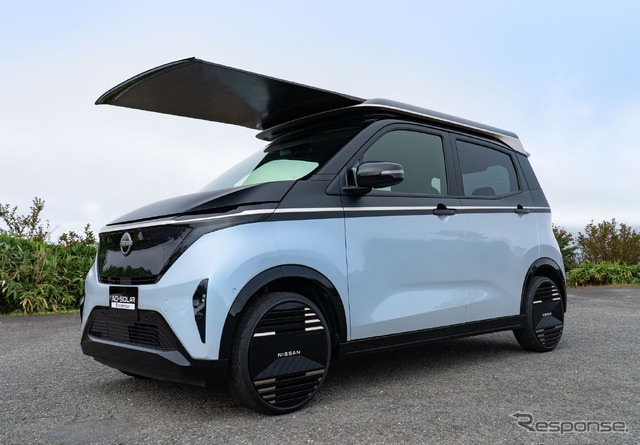 日産サクラの電動スライド式ソーラーシステム「Ao-Solar Extender(あおぞら エクステンダー)」搭載プロトタイプ