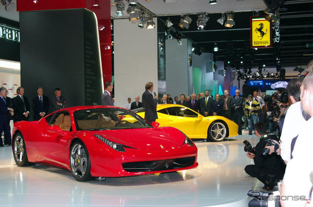 【フランクフルトモーターショー09】フェラーリ 458イタリア …実車に接近!!
