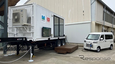 商用軽バン電気自動車と接続されたマイクログリッドシステム
