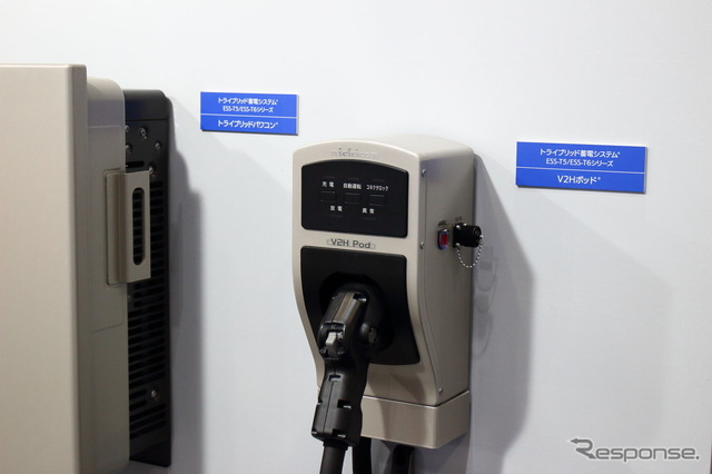 ニチコンのトライブリッド蓄電システム（ジャパンモビリティショー2025）