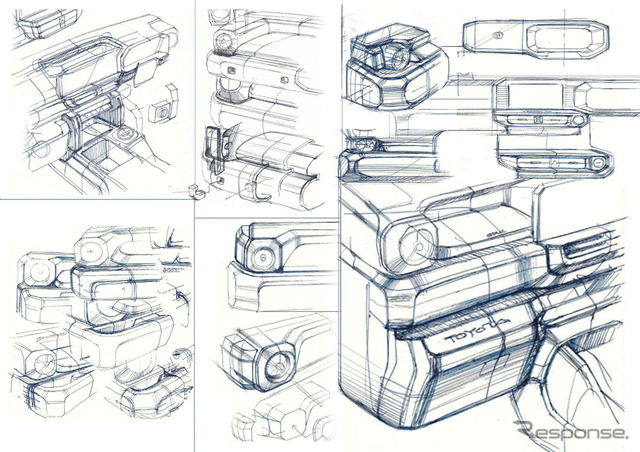 トヨタ ランドクルーザーFJのインテリアデザインスケッチ
