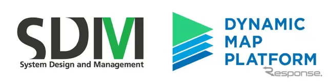 慶應義塾大学大学院システムデザインマネジメント研究科とダイナミックマッププラットフォームのロゴ