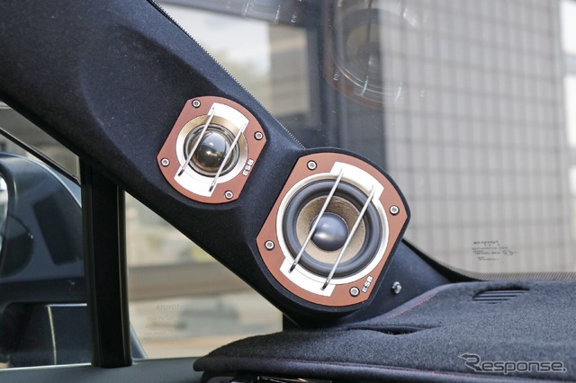 ESBのスピーカーは元気なサウンドとしっとりテイストを両立するのがお好み、デザイン面でもオーナーの目にとまったユニットだ。