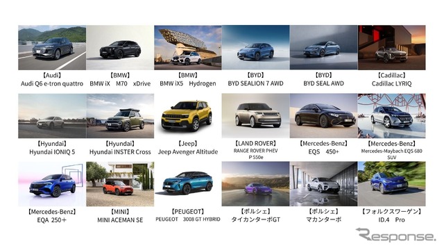 出展車両一覧（輸入電動車同乗試乗会）​
