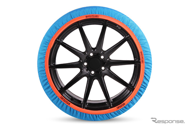 約30本分のペットボトルから生まれた布製タイヤチェーン「イッセ・スノーソックス リサイクル」