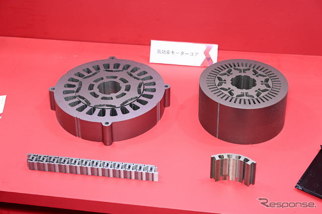 長瀬産業ブースに展示された高効率モーターコア