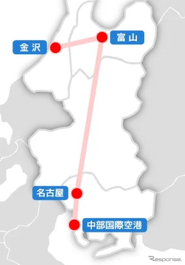 11月25日から夜行バス「VIPライナー」が中部国際空港と直結。富山・金沢から乗り換え不要で中部国際空港への移動が可能に