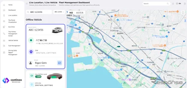 現在位置情報とEV電池残量をリアルタイムに可視化