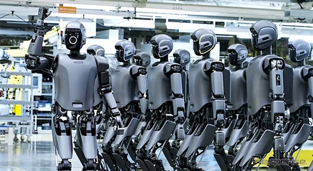 複数台のヒューマノイドがEVメーカー「Zeekr」のスマート工場で働く