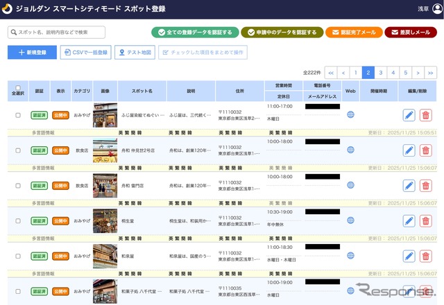 ジョルダン「乗換案内」の観光MaaSサービス 「浅草モード」