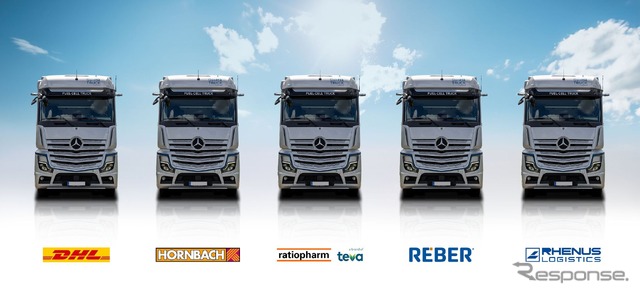 メルセデスベンツの燃料電池トラックの第2次実証実験に5社が参加