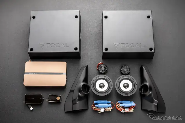 デモカーのシエラに搭載されていたBEWITH（ビーウィズ）のジムニー専用キットである「Pt.SJ74e/4」とDSPアンプ、サブウーファーのISUB TWIN