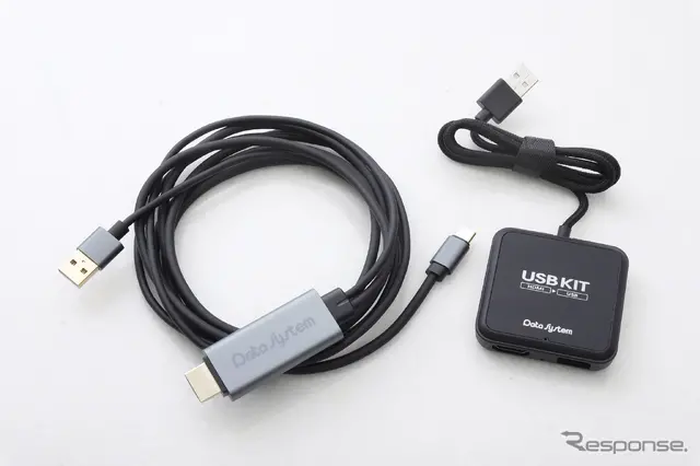 iPhoneのミラーリングを行うには別売のミラーリングHDMI変換ケーブル（AV004）を使用する